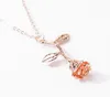 20pcs/lot Attract Bijoux Femme Collier Pink Gold Rose Flower Statement Necklace Women Maxi Choker Boho Jewelry Graduation Gift