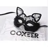 19* 8cm Fox Masks Sexy Lace Cat Mask PVC Black White Women Venetian Masquerade Ball Party Mask Performance Fun Masks
