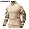 ReFire Gear Camouflage Army T-Shirt Uomo US RU Soldati Combattimento T Shirt T Shirt Forza militare Multicam Camo Manica lunga Magliette