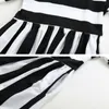 Family Matching Dress Outfits 2020 Newest Long Sleeve Black and White Striped Mother And Daughter Clothes Mom Baby Casual Dresses