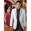 Novas Chegadas Dois Botão Noivo Branco TuxeDos Groomsmen Notch Lapel Melhor Homem Blazer Mens Casamento Suits (Jacket + Calças + Vest + Gravata) H: 807
