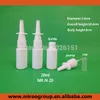 100 sets / partij 20ml HDPE White Plastic Nasal Spray Fles Lege Neus Spray Fles met 18/410 Nasale Orale Atomizers Pomp