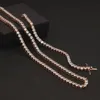 الهيب هوب rosegold الذهب والفضة 5 ملليمتر مكعب الزركون تنس سلسلة قلادة 1 صف مايكرو تمهيد تشيكوسلوفاكيا النحاس مجوهرات إسقاط الشحن