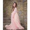 Великолепные розовые принцессы кружева цветка платья с рукавом драгоценные камни длиной дол тюль девушки пагентные платья ямы шеи день рождения