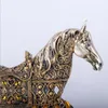 28.5 سنتيمتر (11.4 ") ارتفاع الراتنج ديكور الذهبي هرول الحصان تمثال الحيوان النحت تمثال مصغرة