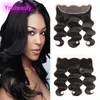 Brazilian Human Hair 13X4 Lace Frontal Body Wave Weaves Free Part Ear To Ear Virgin Hair 10-24inch