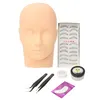 1set Selling Fake Head Implant Eyelash Model Beauty Makeup Fake Head Convenient Easy To Use Eyelash Extensions Practice Set4365603