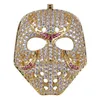 Yellow Rose Gold Plated Colorful CZ Mask Pendant Necklace for Men Women Hip Hop Necklace Hot Gift