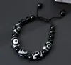 Fengshui Protection Natural Stone Tibet Beads Three eyes dzi Amulet Bracelet High Qaulity Free Shipping