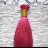 Mänskligt hår för flätning bulk ingen fästbuntar 100 g rosa brasiliansk rak hår bulk mänskligt hår grossist