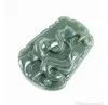 [Close] Hurtownie - Ręcznie rzeźbione Natural Green Jade Snake Jade Prezent Urok Naszyjnik Wisiorek