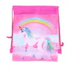 Cartoon Printing Unicorn Drawstring Bags non-woven pony Backpack students Shoulder storage Bags pouch girls Children Birthday Gift backpacks