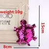 8*15cm Cute Turtle Shiny Keychain Sequins Key Rings Key Chains for Women Cars Bag Accessories Pendant Key Holder 4 Styles