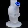 Skull Silicon Bong Water Pijp Food Grade Silicon Roken Accessoires8.3 Inch Transparent HEIGHTH = 210mm Dia = 85mm omvatten Silicone Downstem Shisha Hookah DHLSRS491-2