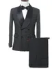 Solovesress Custom Made Men Siatek Groom Tuxedos Formalne Męskie Garnitury Double Breasted Blazer Best Man Suit Siatek Ślubne (Kurtka + Spodnie)