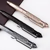 1 pièces stylo multifonctionnel tactique en acier au tungstène rotatif unisexe outil stylo fenêtre verre métal stylo à bille multifonctionnel avec boîtes