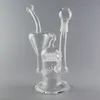 JM Flow Hookah Recycler Bong - 8 "PERC Glass Bubbler Water Pipe With Bowl