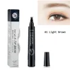 8pcs/lot 4 Micro Fork tip Eyebrow Tattoo Pen Fine Sketch Liquid Eyebrow Pen Waterproof Tattoo Durable Henna Eye Brow Pencil Makeup