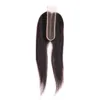 Extensions de cheveux vierges brésiliens 10-30 pouces de cheveux humains 4 faisceaux avec fermeture à lacet 2X6 trames de cheveux raides avec 2 * 6 partie centrale