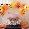 15 pcs Decoração de balão de festa de halloween diversão laranja preto impresso fantasma jack-o-lanterna balões de látex truque ou travessura