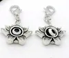 100Pcs mixed Flower Evil Eye Charms lobster Clasp Dangle Charms For Jewelry Making findings new4372667