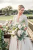 Модест 3/4 с длинным рукавом Свадебные платья с открытой спиной Vintage кружева V-образным вырезом 2018 Country Garden Бобо Свадебные платья