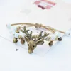 China Pulseira de Cerâmica Doce Frisado Trançado Sino Enfeites de Rena Cervos Cabeça Corda Mão Charme Pulseiras para As Mulheres Caçoa o Presente de Natal