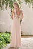 New Rose Gold Bridesmaid Dresses A Line Spaghetti Backless Sequins Chiffon Cheap Long Beach Wedding Gust Dresses Maid Of Honor Gowns HY234