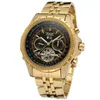 Militry in acciaio inossidabile Tourbillion automatico di marca calda oro orologi maschili Relogio MMasculino meccanico squisito