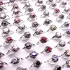 20 pièces style vintage rond anneaux de cristal colorés anneaux bohèques punk entiers pour femmes bijoux de mode8015245