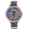 Sloggi Vendita moda Tempo libero Lega di diamanti Quadrante gufo cartone animato Corda intrecciata Abito regalo di lusso con coulisse Orologio al quarzo Ms299j