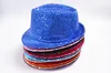 Retail 9Colors Baby Pargin Dance Show Jazz Hats Kids Fish Caps Bling Bling Fedora Cap Boys Girls Baseball Hats Children B3195217