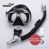 THENICE-Máscara de buceo en seco, gafas de esnórquel, tubo de respiración con agente antivaho de estado sólido, equipo de natación de silicona 292q