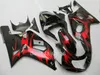 Gran oferta kit de carenado para SUZUKI GSXR600 GSXR750 2001 2002 2003 llamas rojas negras GSXR 600 750 01 02 03 carenados TT02