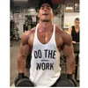 Brand Fitness Vest Gyms Clothing Singlet Y Back Tank Top Men Stringer Canotta Bodybuilding Sleeveless DO THE WORK Muscle Tanktop