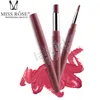 Miss Rose 2 in 1 Rossetto Opaco Rossetto Opaco Matita con Labbra Liner 14 colori Nudo Red Velvet Doppio Rossetto Utile