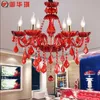 European modern living room lamp crystal chandelier candle lights bedroom hotel glass light fixtures