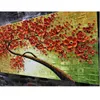 Peinture à l'huile sur toile peinte à la main, Texture de fleurs rouges 3D, décoration murale moderne pour la maison, 100, 7172188