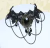 Hot Women Chocker Necklace Gothic Style Lace Pendant Wedding Jewelry Ladies Choker Punk Fashion Vintage Tassel Collar