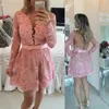 Plus Size Długi rękaw Prom Dresses Blush Różowy wieczór Party Formalne Suknie Odpinany pociąg