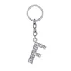 Cristal strass porte-clés porte-clés sac à main pour voiture mode mignon cadeau 26 lettres anglaises porte-clés créatif en alliage de zinc porte-clés