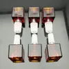 Red brown glass square bubble head Glass Bong Water Pipe Bongs Pipes SMOKING Accessories Bowls