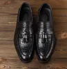 جديد الرجال الشقق أحذية التمساح جلدية الشرابة الانزلاق على أحذية أكسفورد للرجال العلامة التجارية الجلود الرجال اللباس أحذية الرجال المتسكعون