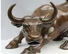 16 "Chińska sztuka Miedź Brąz Rzeźba Zwierząt Bydło Bull Ox Cow Statue Figurine