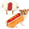 Spedizione gratuita Hot Dog Pet Dog Costume senape Cat Clothes Outfit per abbigliamento per cani di piccola taglia media