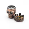 New King Skull Shape Grinder Metal Tabaco Grinder Fumar hierba 3 capas Ghost Head Grinders 2 colores WX9-908