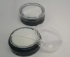 Frasco de tamiz negro de 20ML y 20G, recipiente vacío para polvos sueltos, recipiente para hojaldre con tapa de tornillo, caja compacta para frascos para polvos