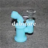 Glow in Dark Mini Bubbler Bong Water Pipe Dab Oil Rigs Glass Bongs Siliconen Bong DHL