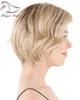 Evermagic dalgalı bob saç kesim renk 1bT613 # tam dantel peruk 130% yoğunluk remy İnsan saç kadınlar için yüksek kaliteli Brezilyalı bob peruk
