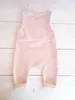 2018 Bébé Vêtements Sans Manches Ours Combinaisons Casual Bleu Marine / Gris / Rose Enfants Garçon Fille Infantile Barboteuse Combishort Coton Vêtements Tenues Ensemble